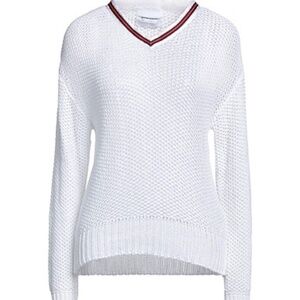 Brand Unique NWOT White Loose Knit V-Neck Sweater (M)